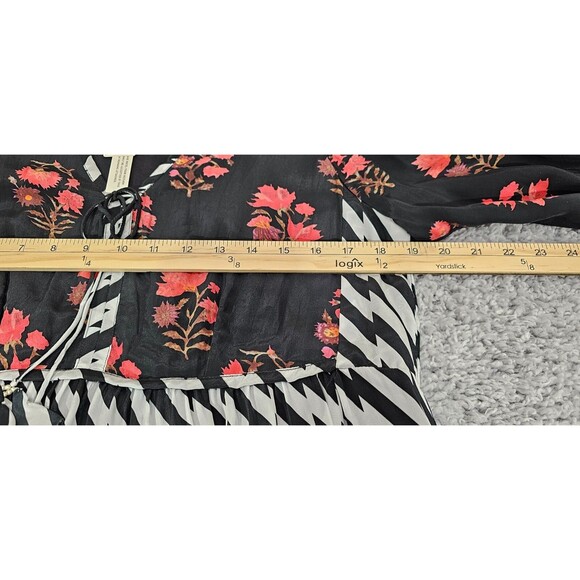 Nikasha Anthropologie Maxi Dress Tiered Floral Boho Maximalist Whimsy Goth Small - Picture 12 of 16